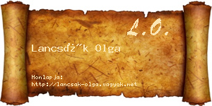 Lancsák Olga névjegykártya