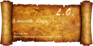 Lancsák Olga névjegykártya